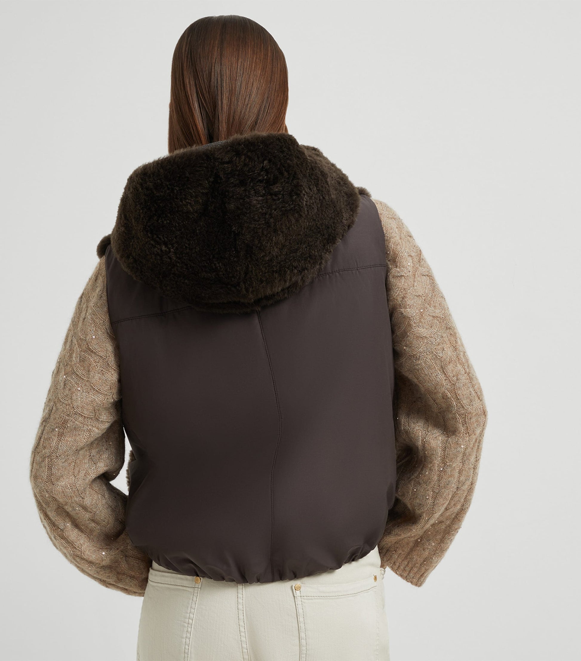 Brunello Cucinelli Brown Cashmere Hooded Vest