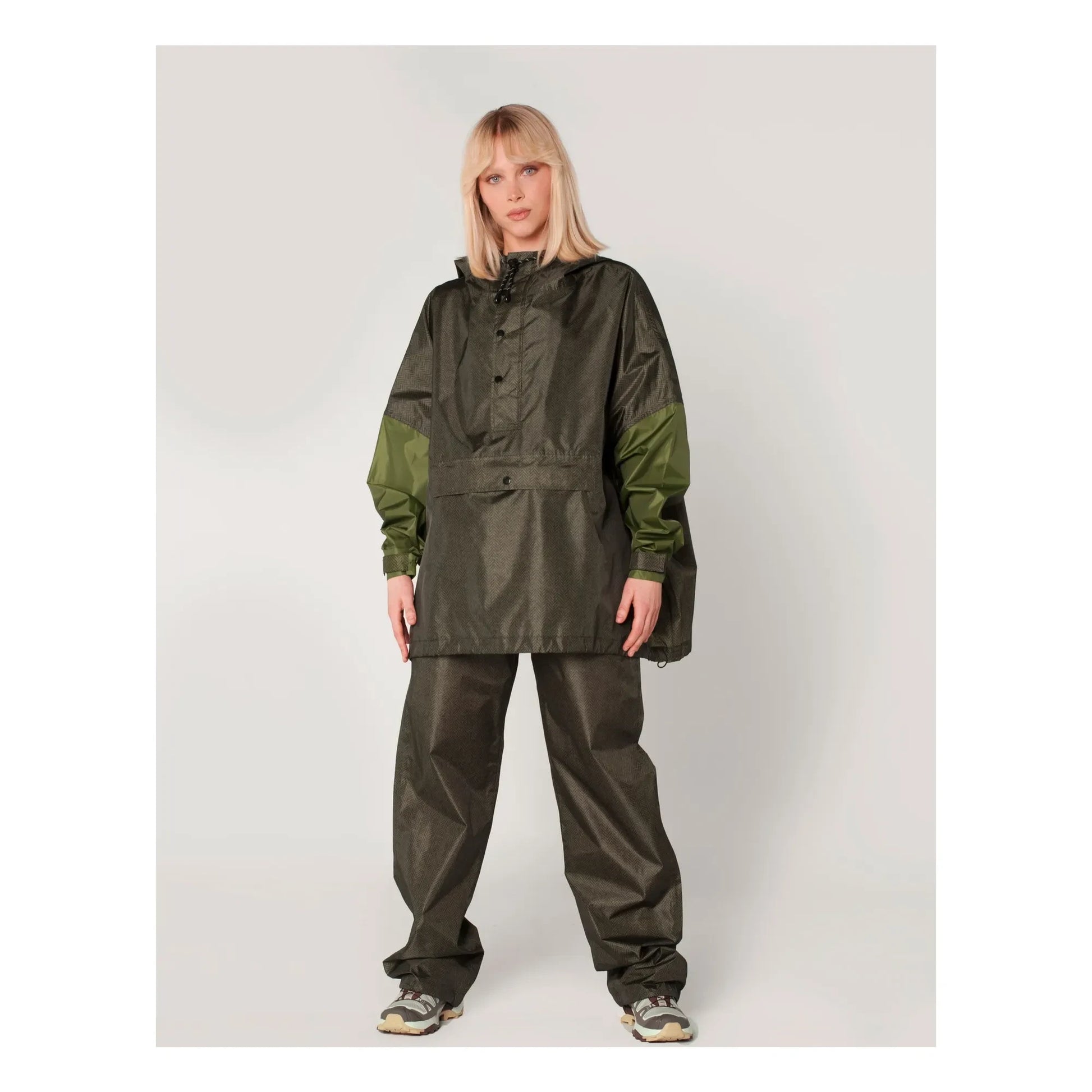 Rainkiss - Herringbone waterproof anorak | Khaki