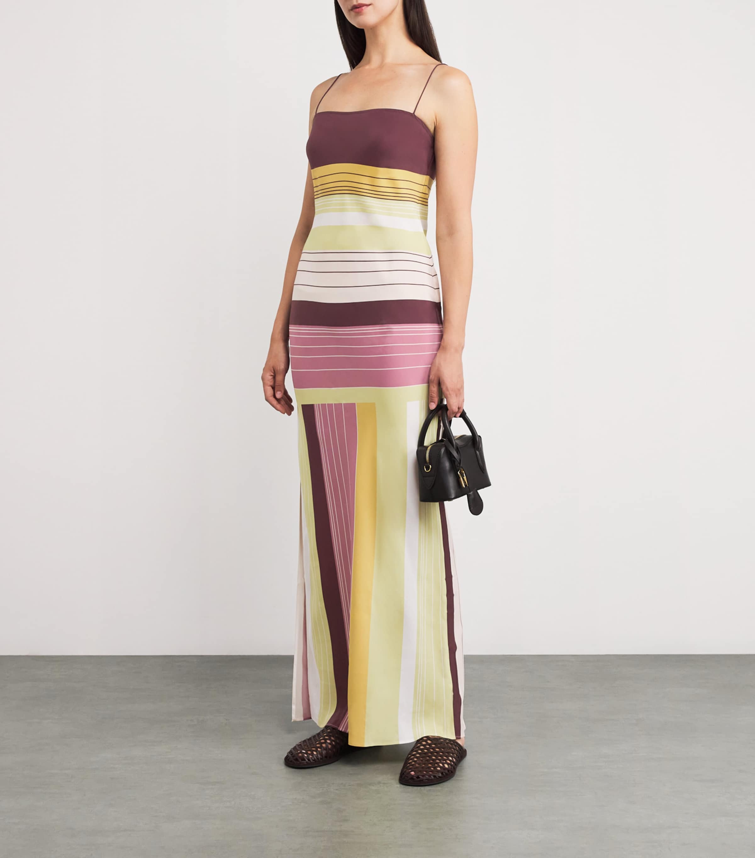 Silk Stripe Fontana Maxi Dress