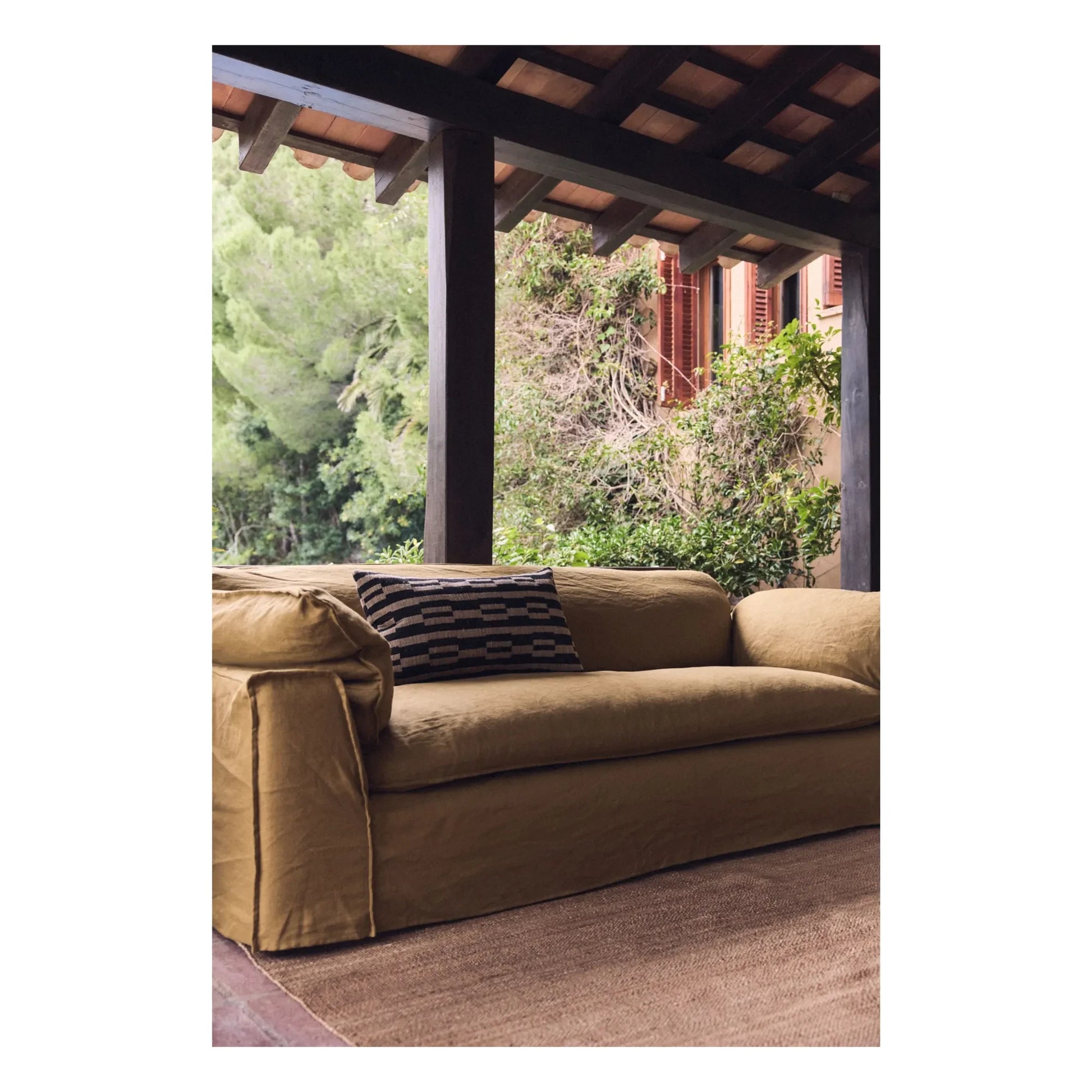 HKliving - 2-seater linen sofa Nomad | Ochre