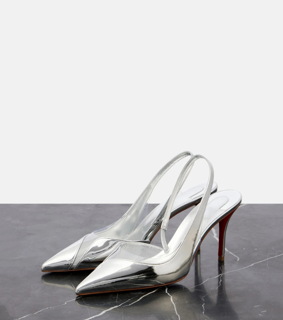 Christian Louboutin - Posticha 80 metallic leather slingback pumps