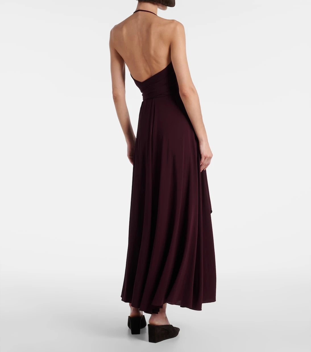Alaïa - فستان ماكسي جيرسي بياقة رسن منسدلة