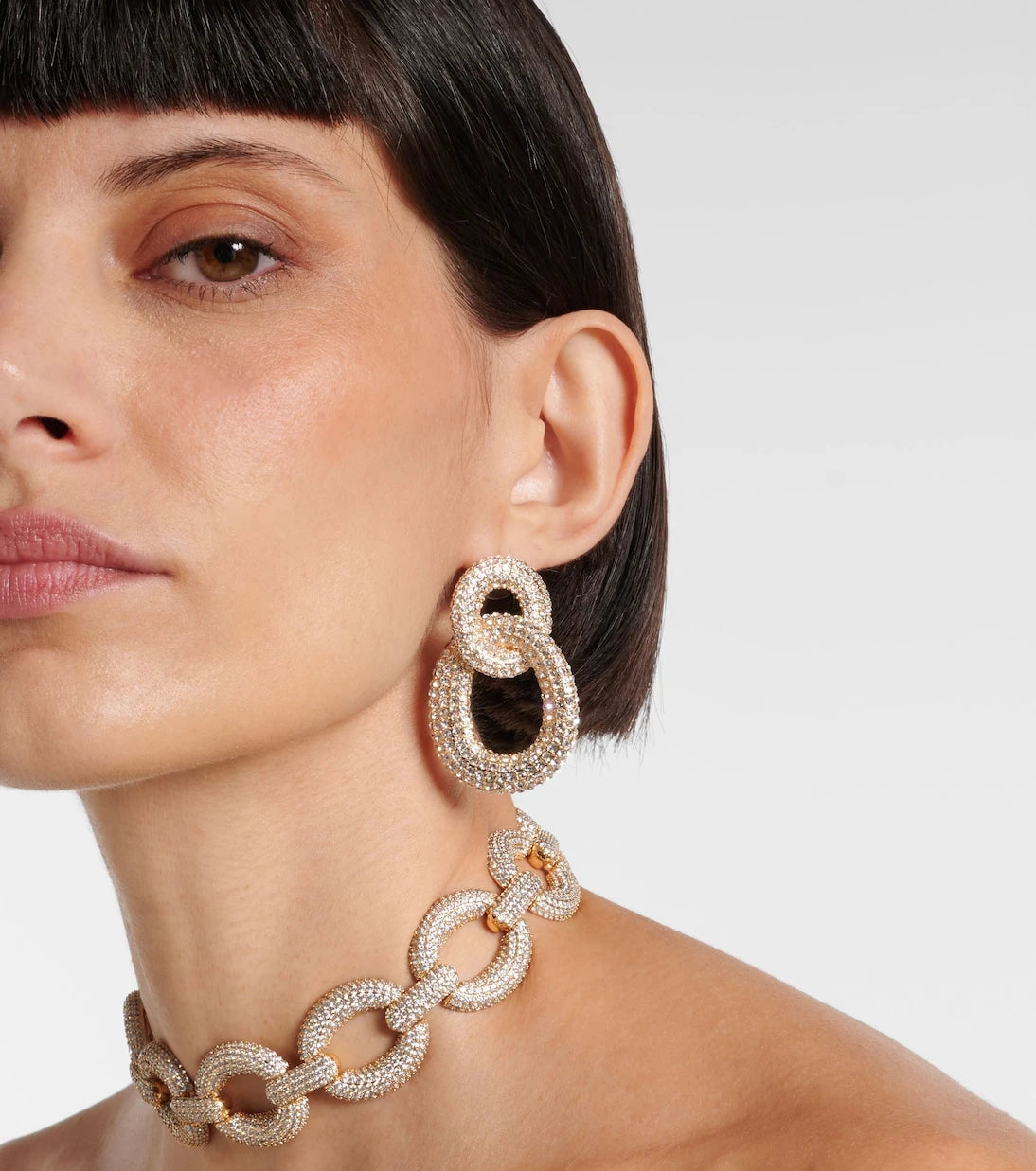 Self-Portrait - Crystal-embellished earrings