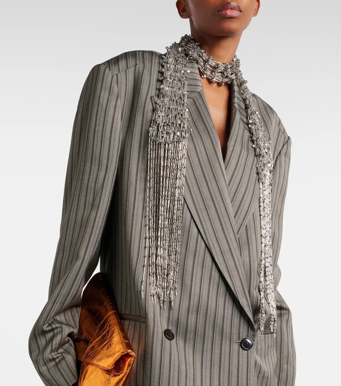 Dries Van Noten - Embellished fringed necklace
