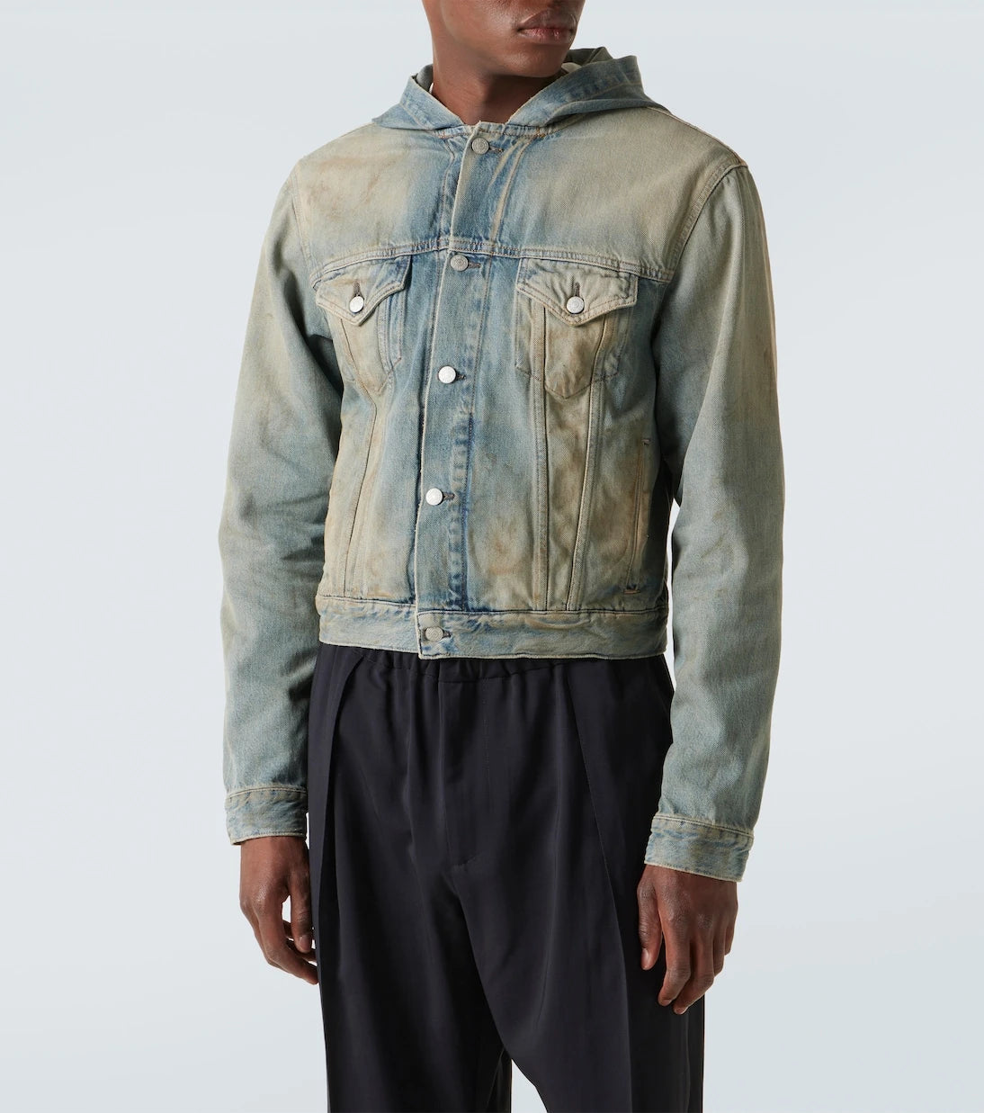 Acne Studios - سترة دنيم بغطاء رأس
