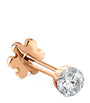 Rose Gold Invisible Set Diamond Threaded Stud Earring (2mm)