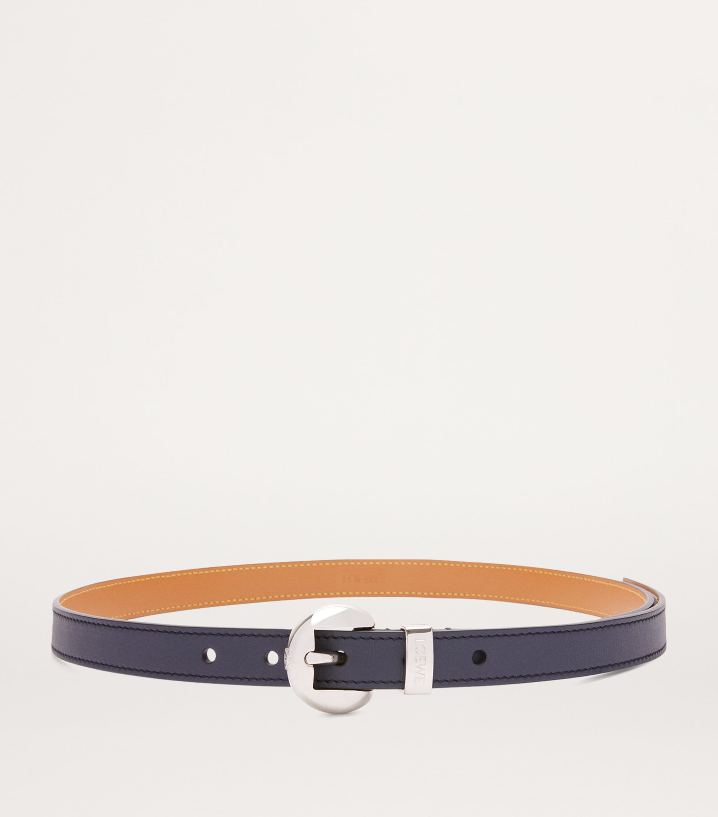 Navy Leather Pebble Belt