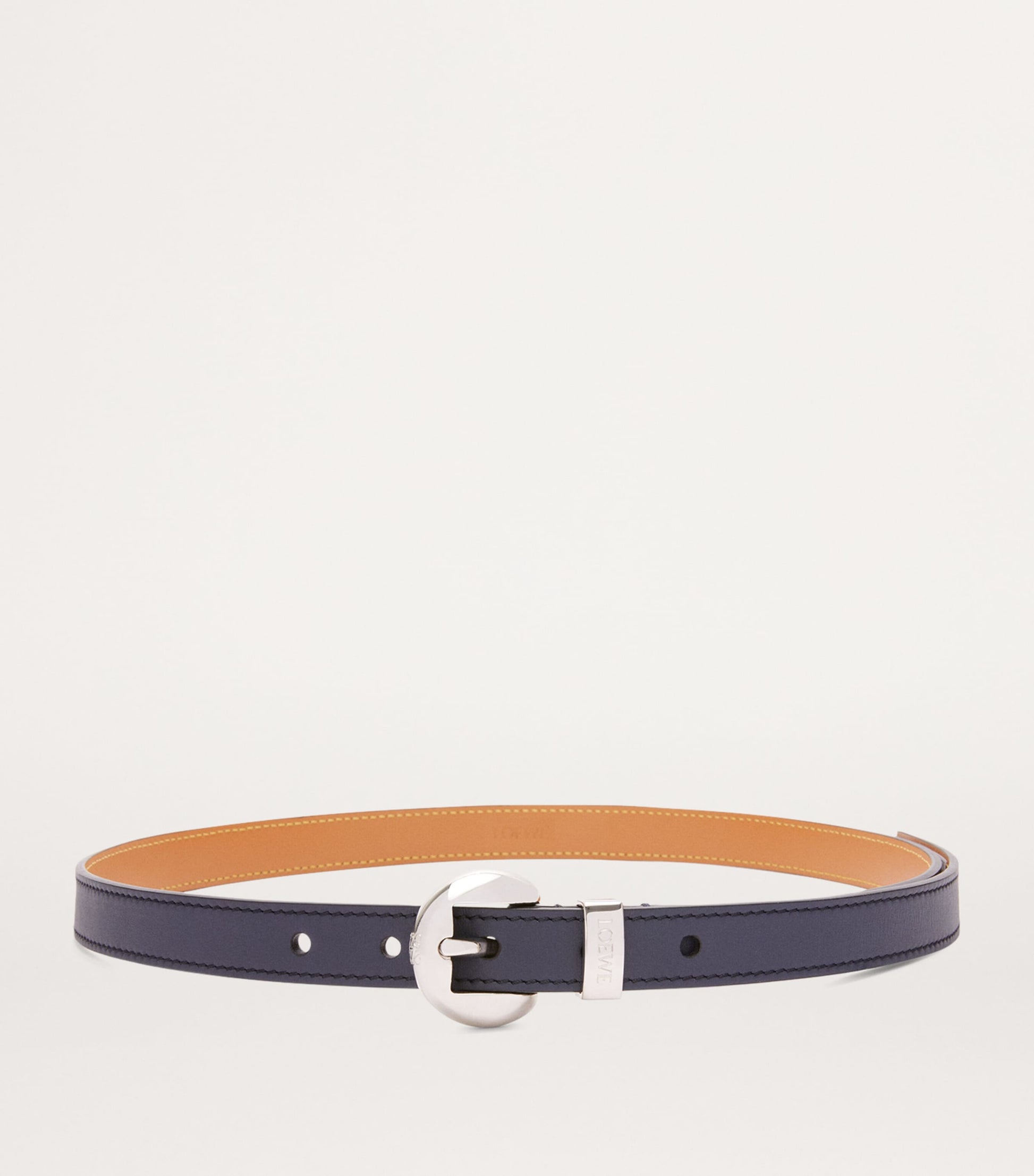 Navy Leather Pebble Belt