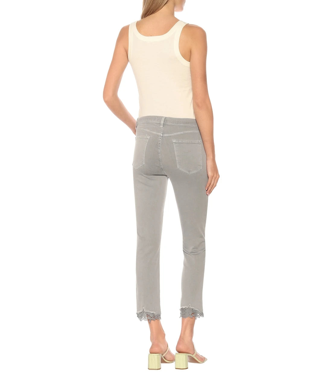 J Brand - بنطال جينز روبي سكيني قصير وخصر عالٍ