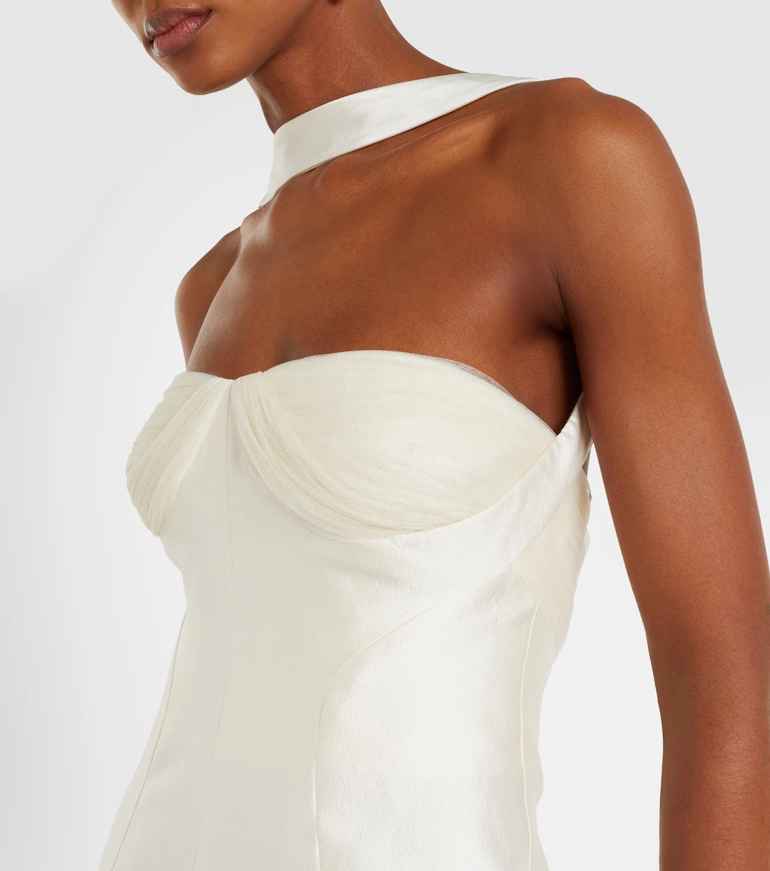 Danielle Frankel - Bridal Lette wool and silk bustier gown