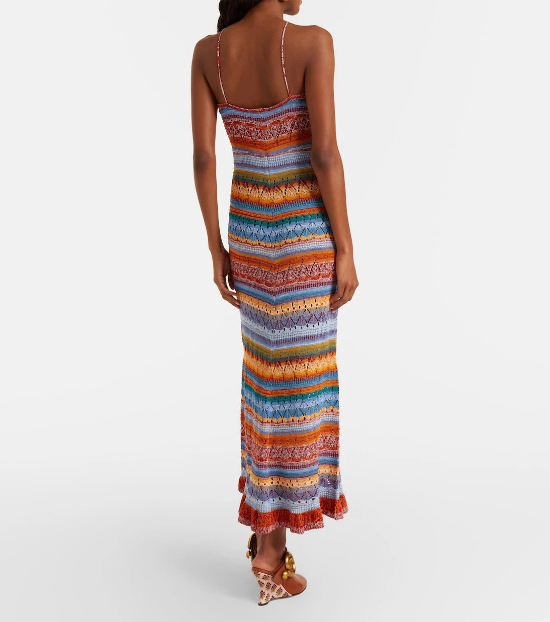 Etro - Striped crochet cotton maxi dress