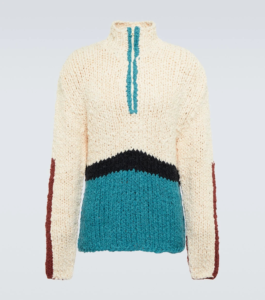 The Elder Statesman - Block N Spiral bouclé sweater