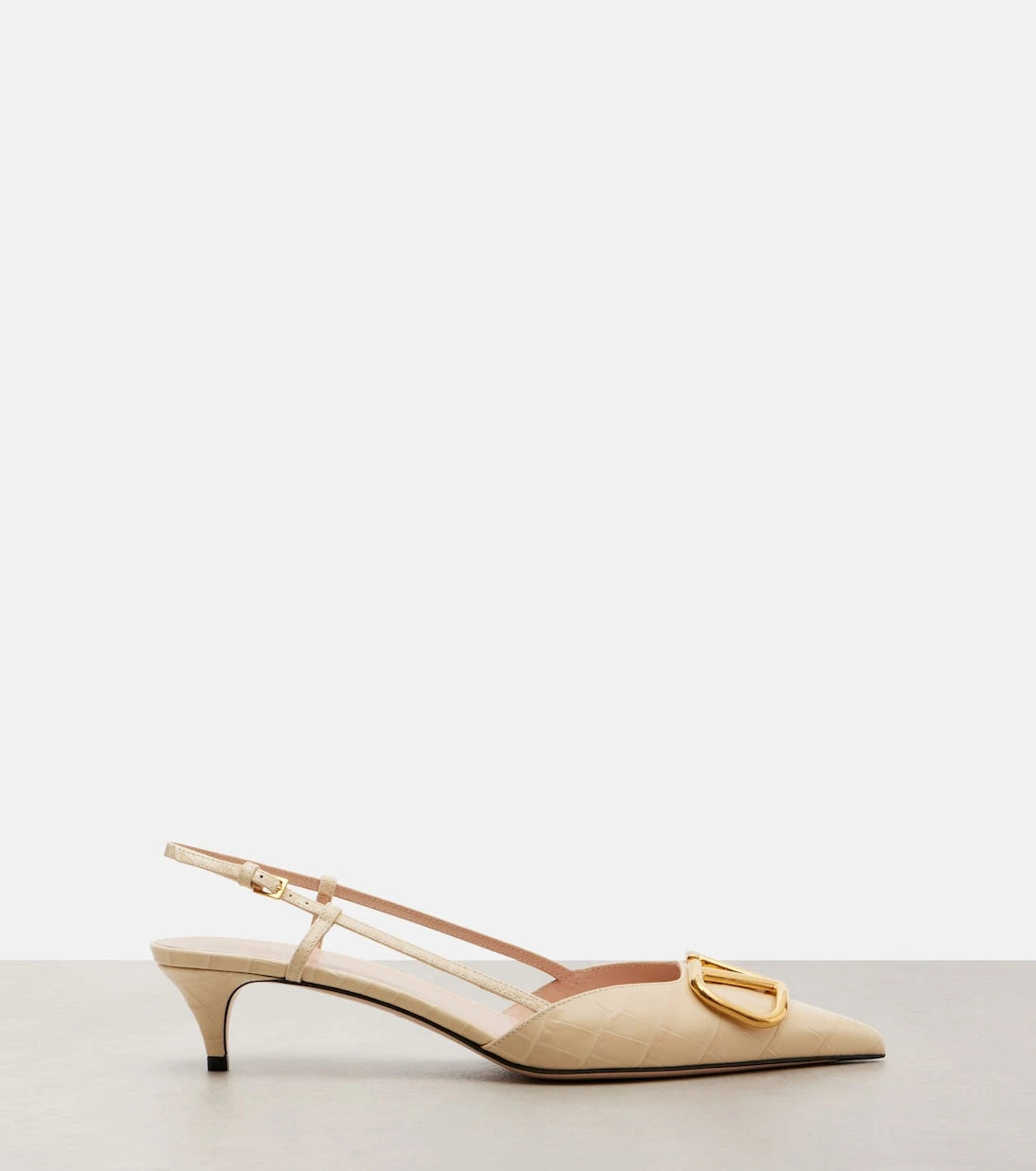 Valentino Garavani - VLogo 40 leather slingback pumps