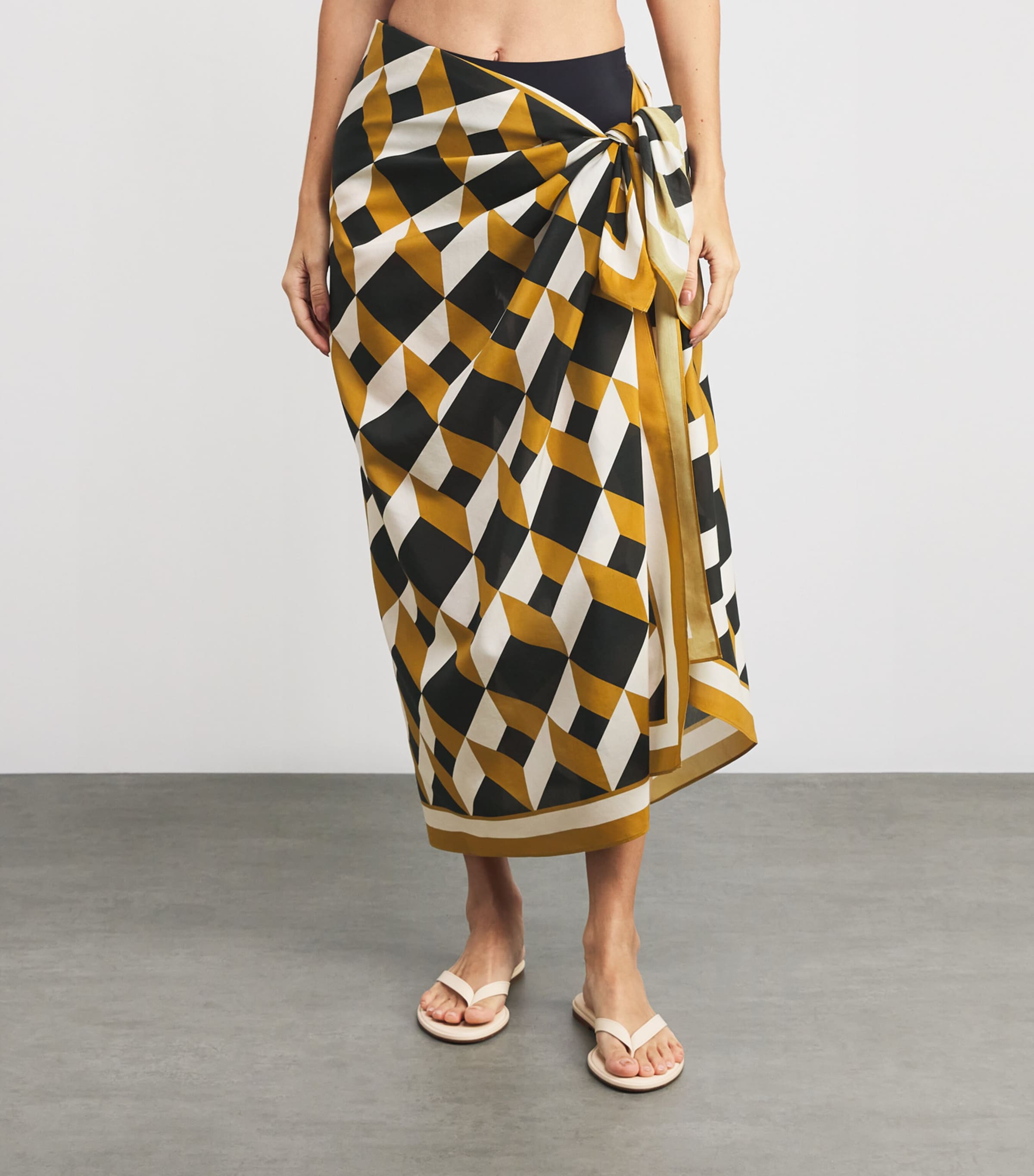Multi Cotton-Silk Geometric Sarong