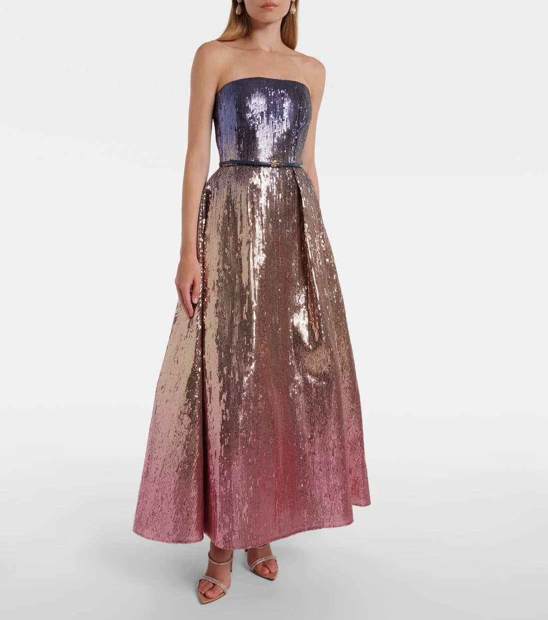 Elie Saab - Ombré sequined strapless gown