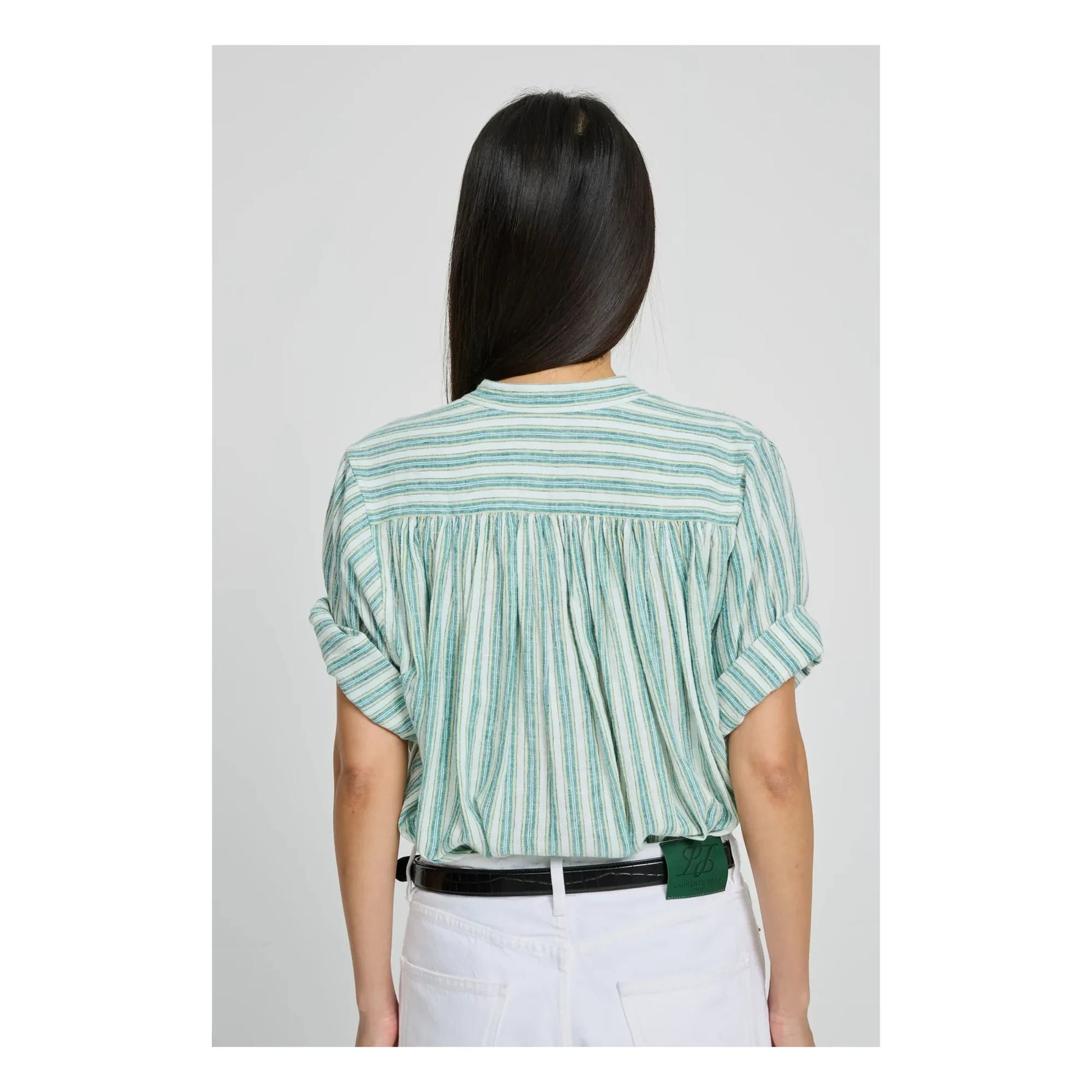 Laurence Bras - Dida Cotton Striped Blouse | Pale green