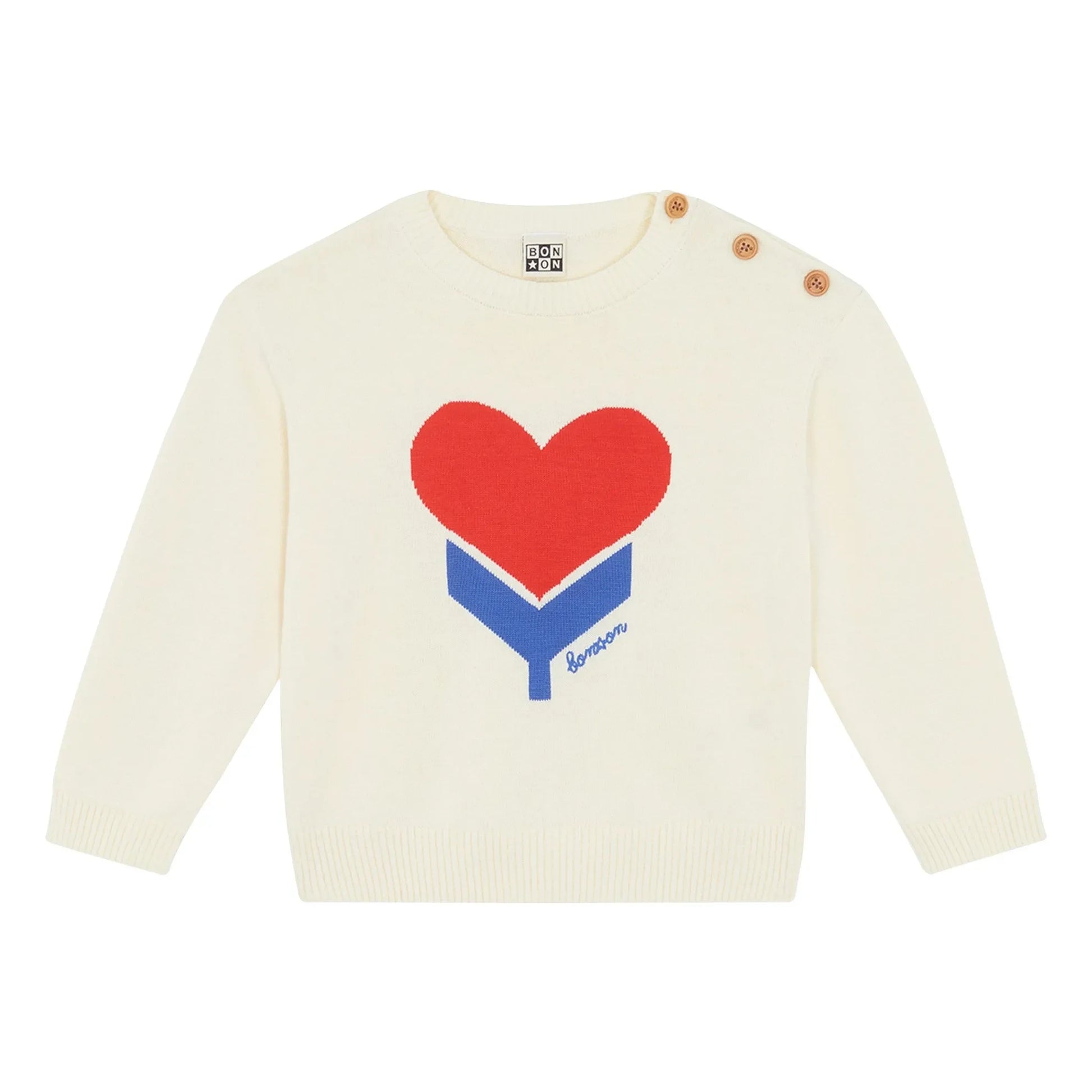 Bonton - Misty Flow Heart Sweater | Ecru