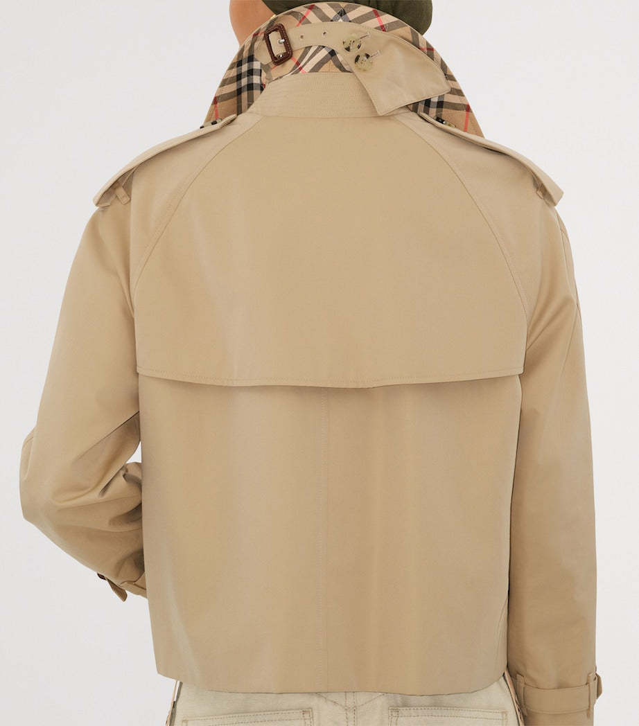 Gabardine Cropped Trench Jacket HONEY