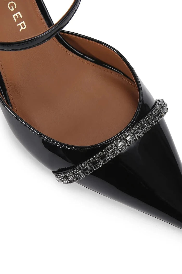 Кожени обувки с ток Kurt Geiger London Strass Point Mule