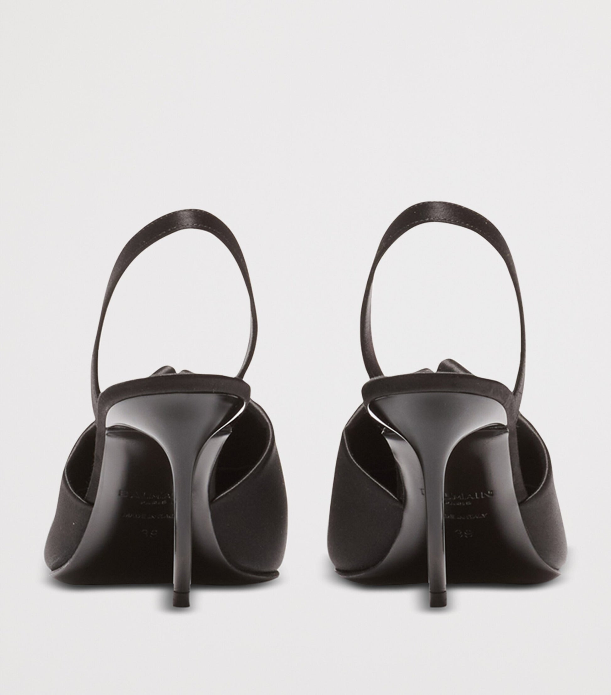 Balmain Satin Pierced Slingback Heeled Mules 75