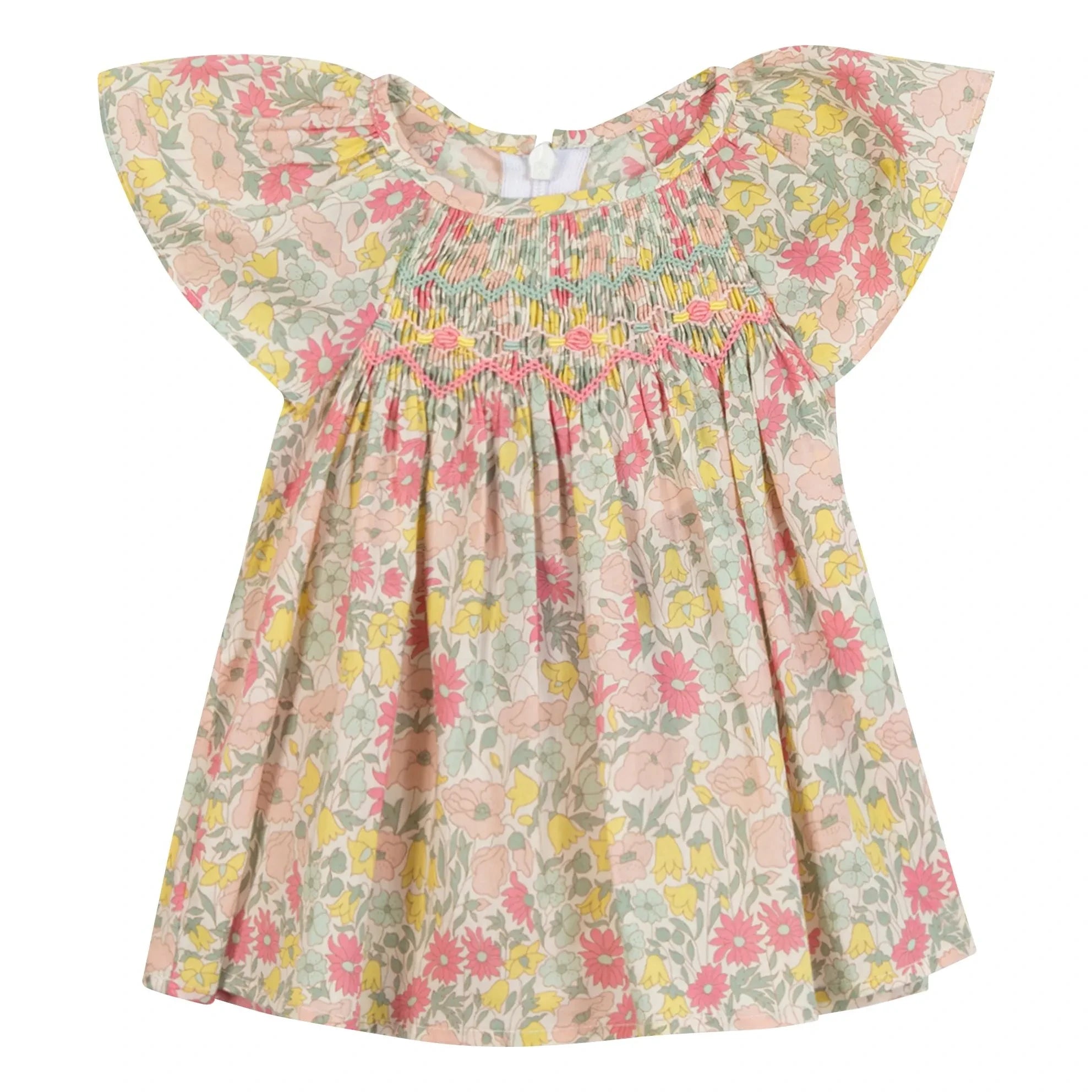 Tartine et Chocolat - Blouse Smockée Fleurie | Yellow