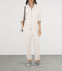 White Cashmere-Blend Zip-Up Hoodie