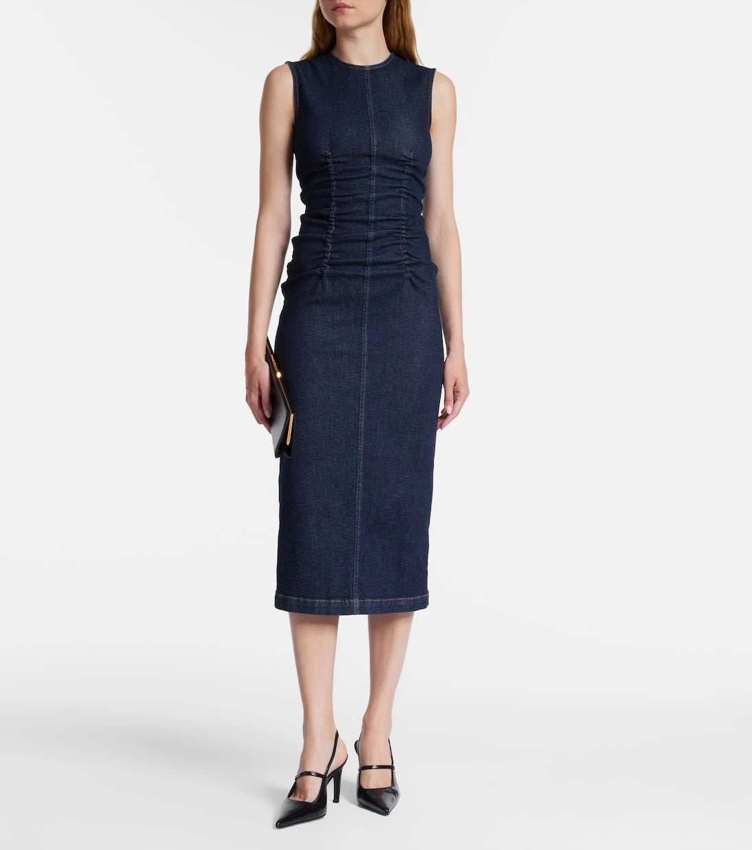 Sportmax - Voto ruched denim midi dress