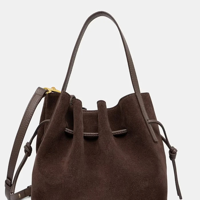 Yuzefi чанта crossbody дамска от кожа MINI SCALLOP