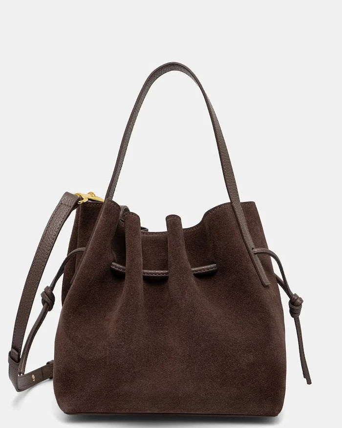 Yuzefi чанта crossbody дамска от кожа MINI SCALLOP