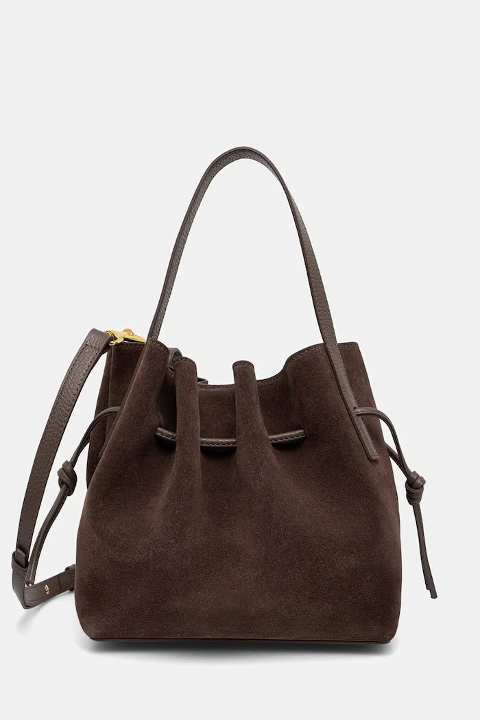 Yuzefi чанта crossbody дамска от кожа MINI SCALLOP