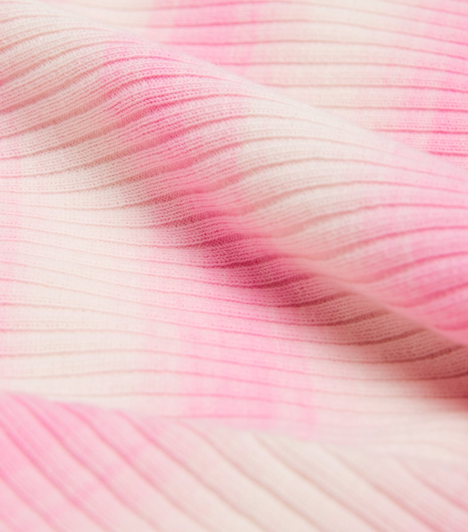 VALENTI Pink Cotton-Blend Stripe Crop Top