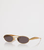 Bottega Veneta Gold Oval Sardine Sunglasses