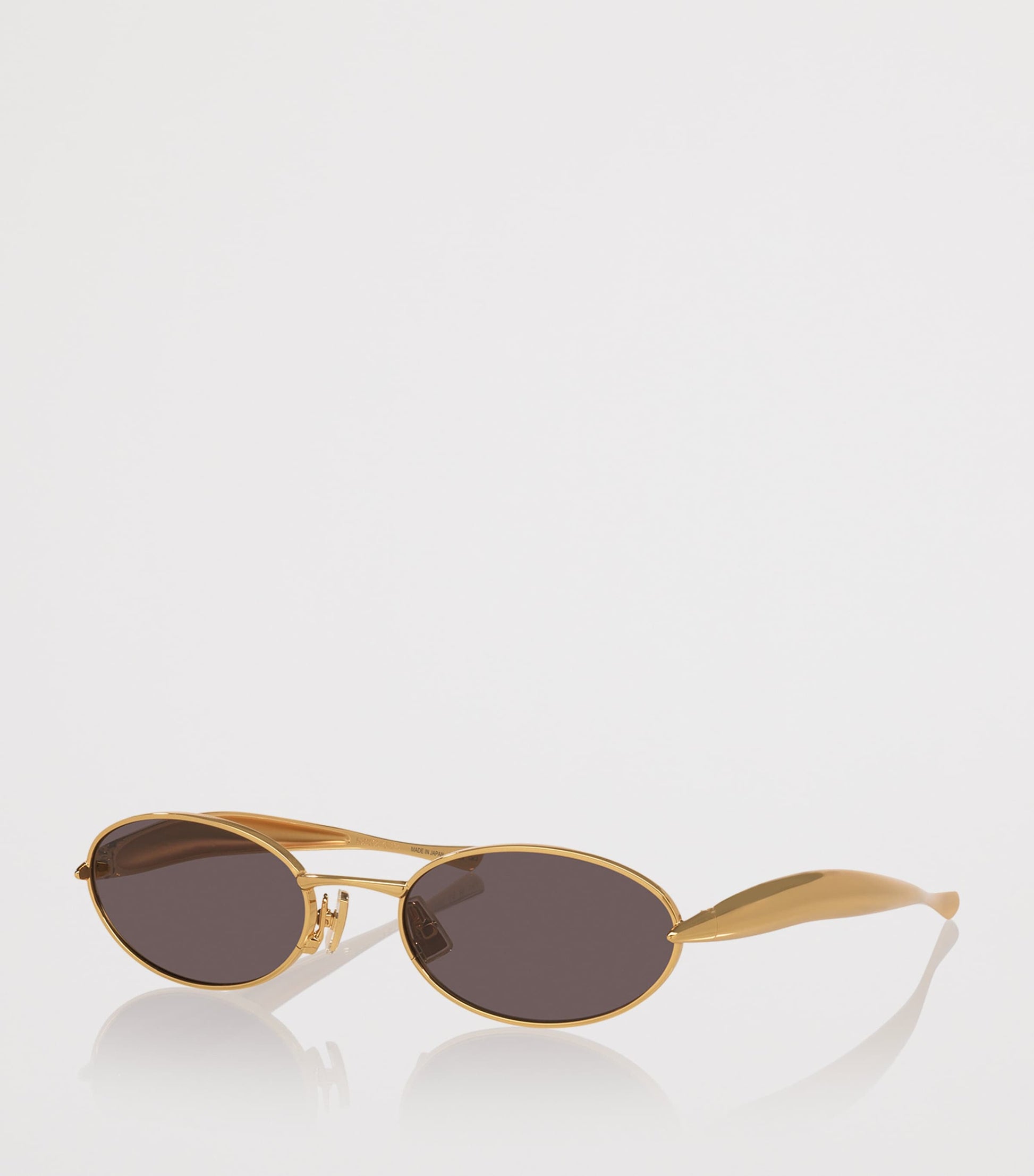 Bottega Veneta Gold Oval Sardine Sunglasses