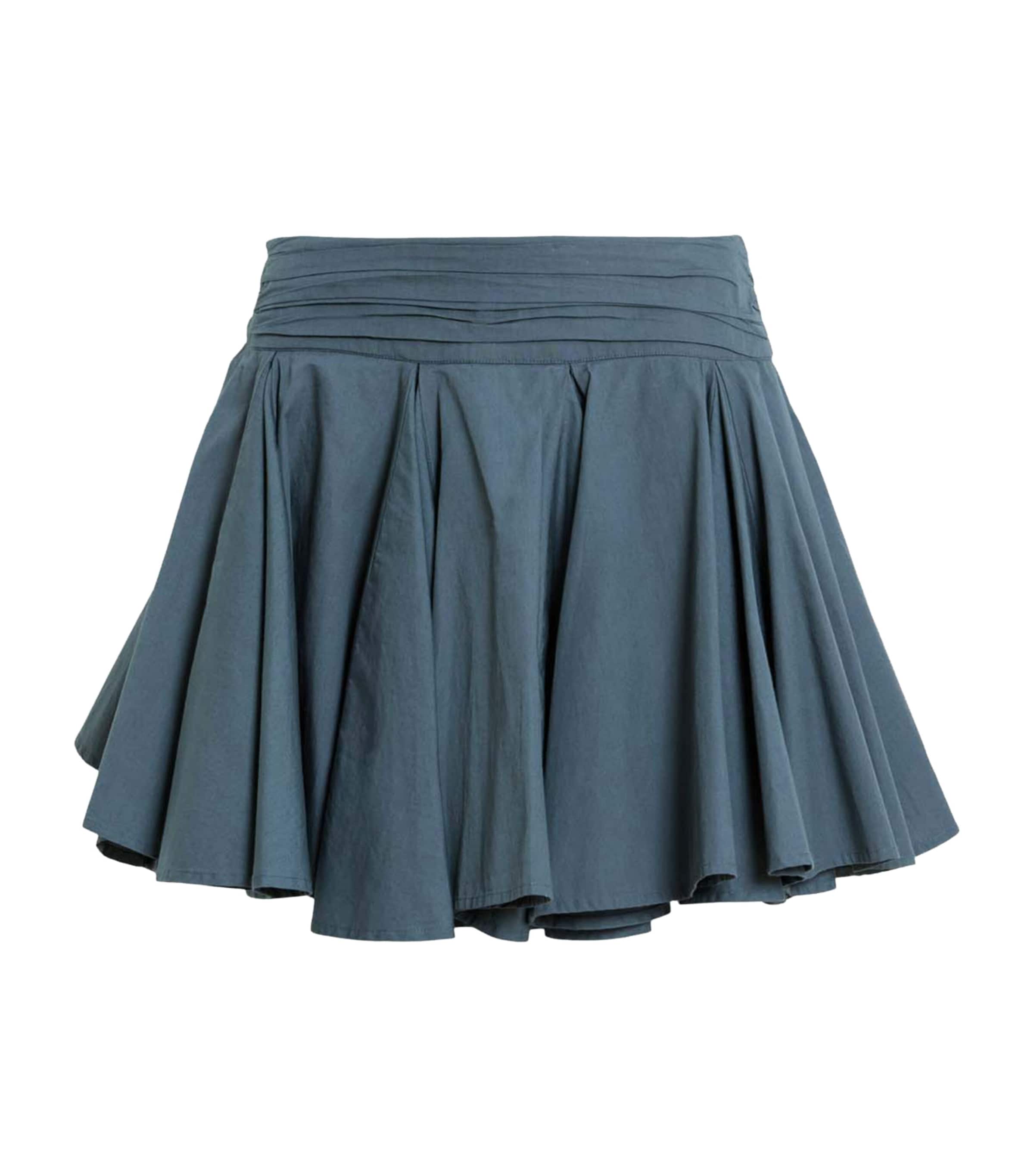 Blue Organic Cotton Tulip Mini Skirt