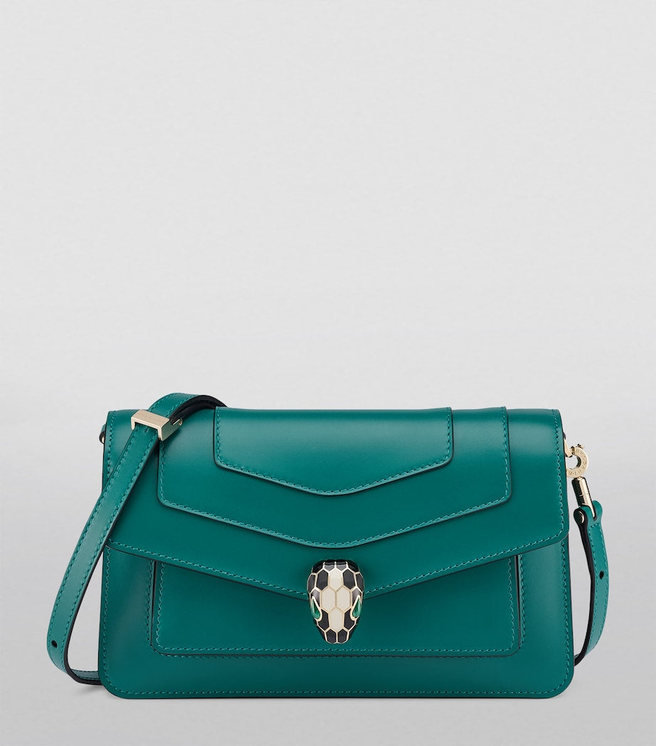 Bvlgari Green Leather Serpenti Forever East-West Shoulder Bag
