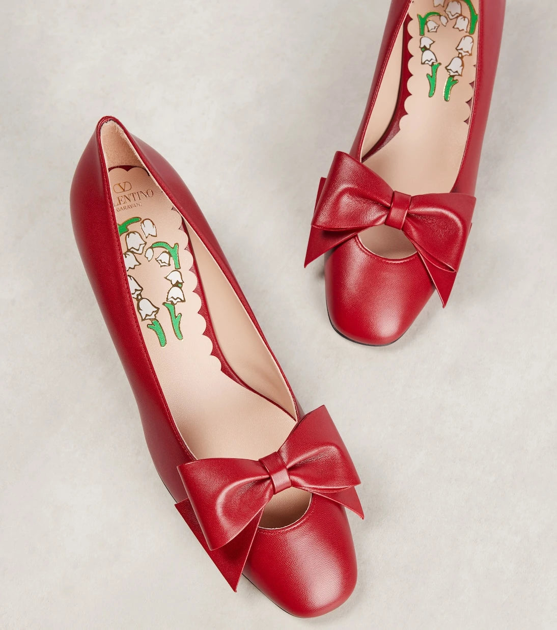 Valentino Garavani - Bowow 45 bow-detail leather pumps
