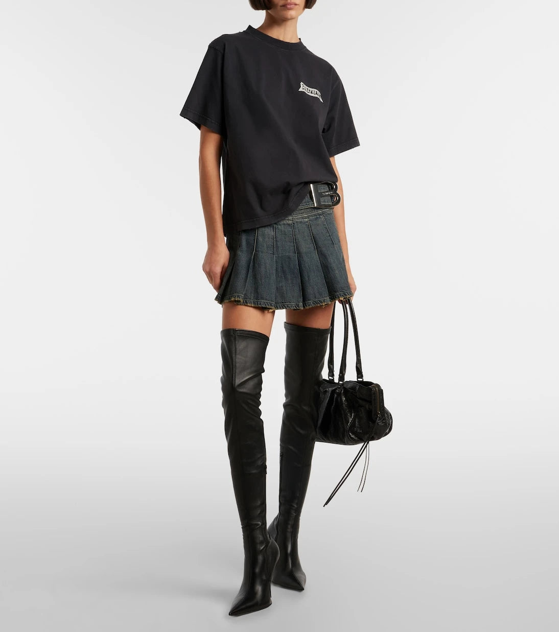 Balenciaga - Logo distressed cotton jersey T-shirt
