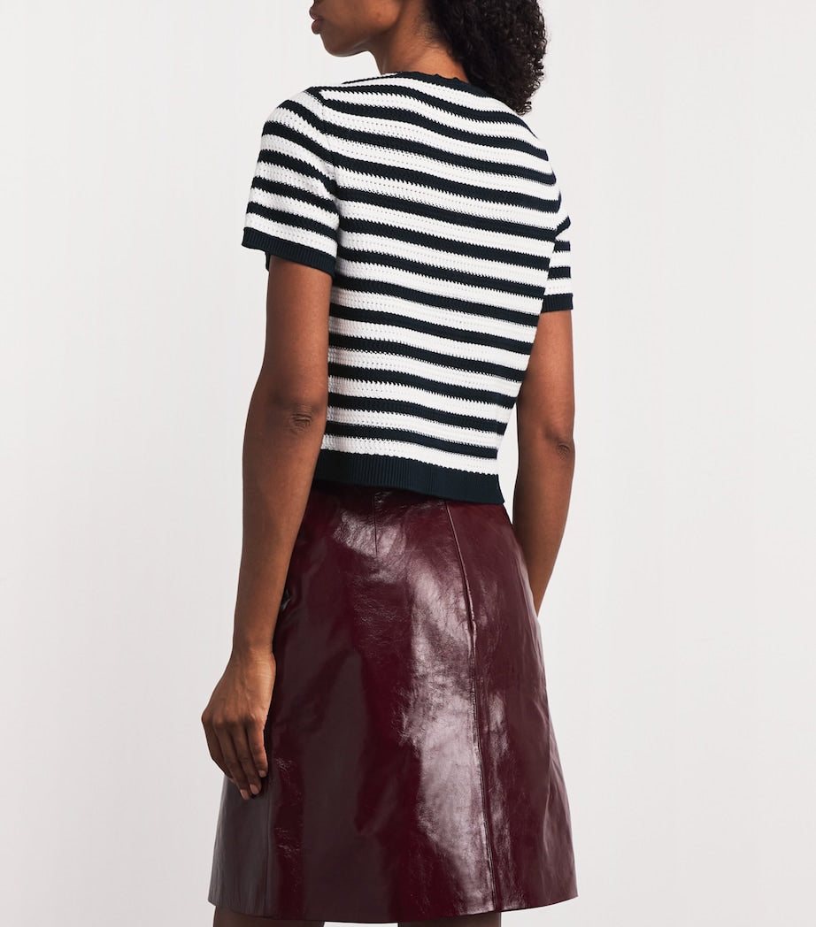 Maje Multi Cropped Stripe Cardigan