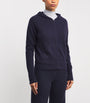 William Sharp Navy Cashmere Crystal-Embellished Hoodie