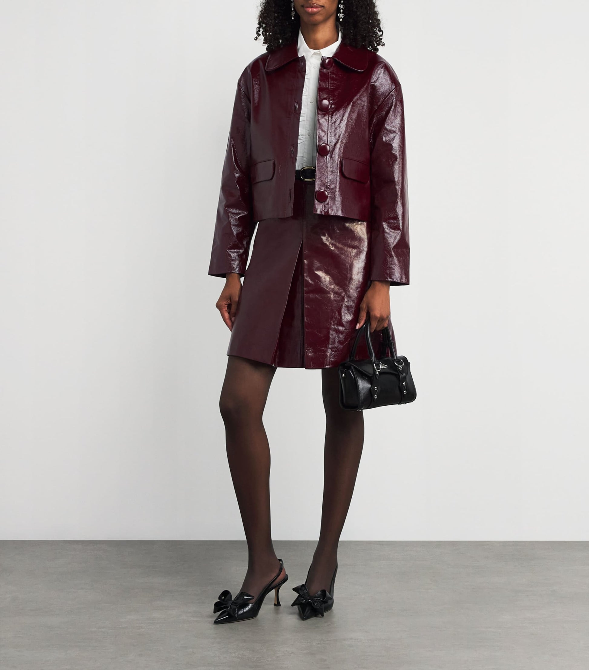 Self-Portrait Patent Leather Mini Skirt