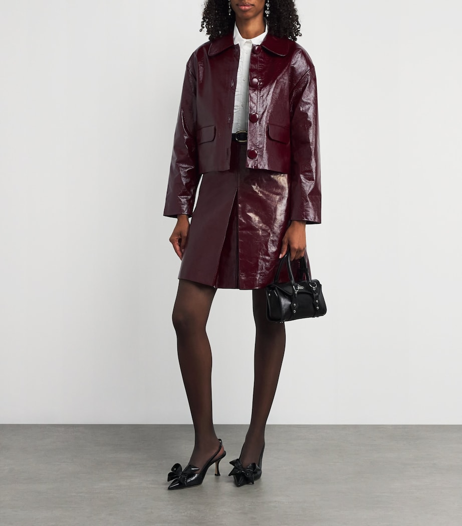 Self-Portrait Patent Leather Mini Skirt