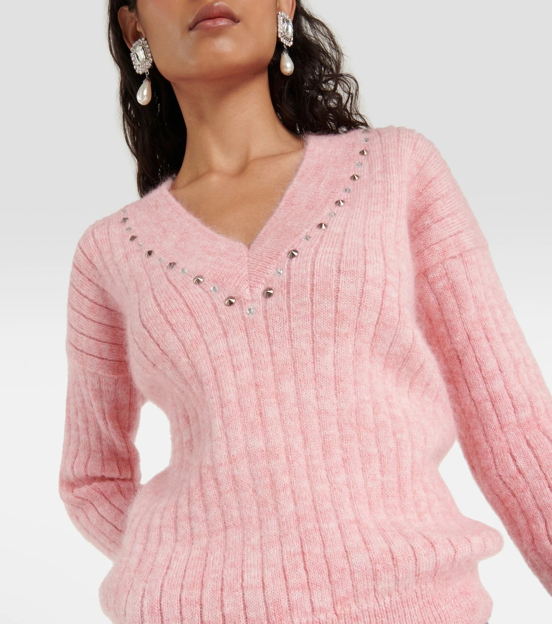 Alessandra Rich - Embellished wool-blend sweater