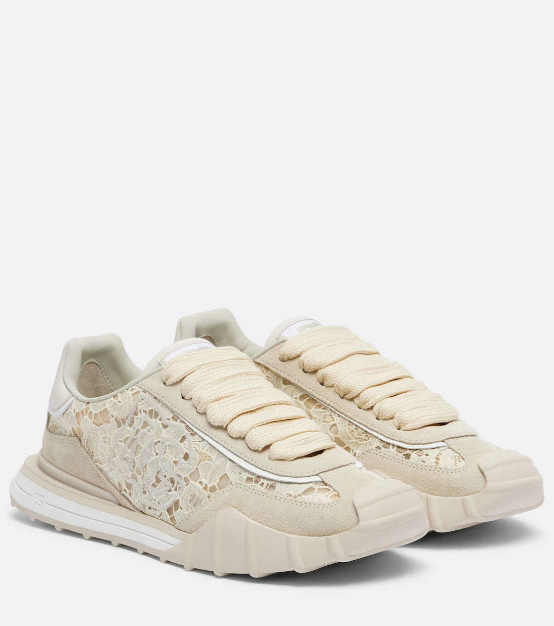 Dolce&Gabbana - Runner suede-trimmed lace sneakers