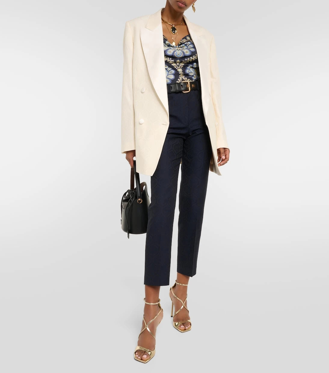 Etro - Scoop-neck paisley jersey top