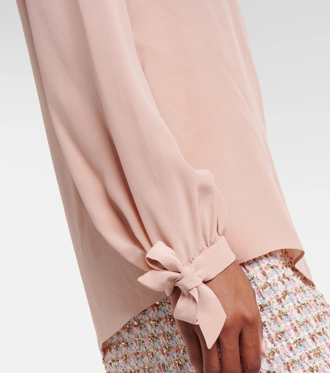 Valentino - Bow-detail silk crêpe blouse