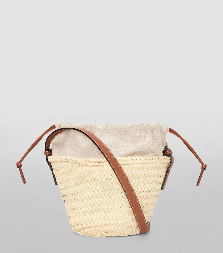 LOEWE Beige x Paula's Ibiza Woven Drawstring Bucket Bag
