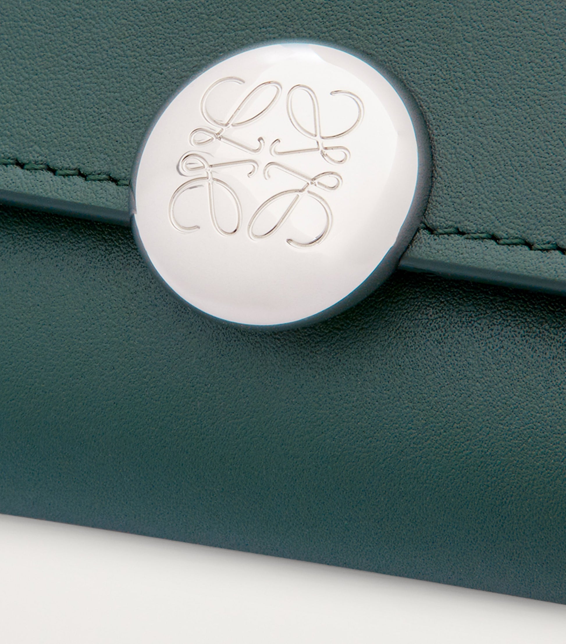 LOEWE Green Small Leather Pebble Wallet