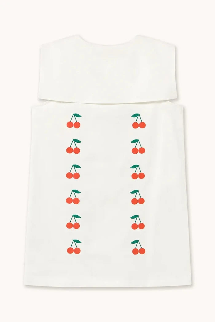 Детска памучна рокля Tinycottons MINI CHERRIES TWILL DRESS