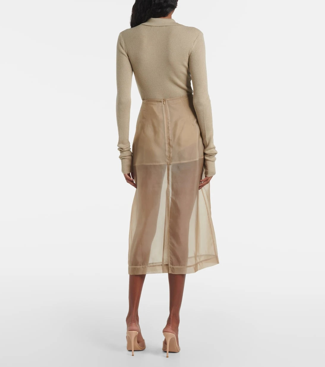 The Frankie Shop - Peri silk-blend midi skirt