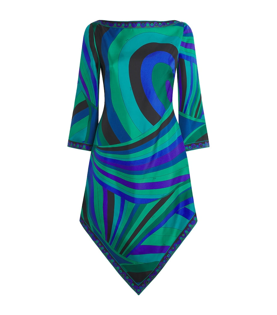 PUCCI Multi Silk Iride Print Midi Dress